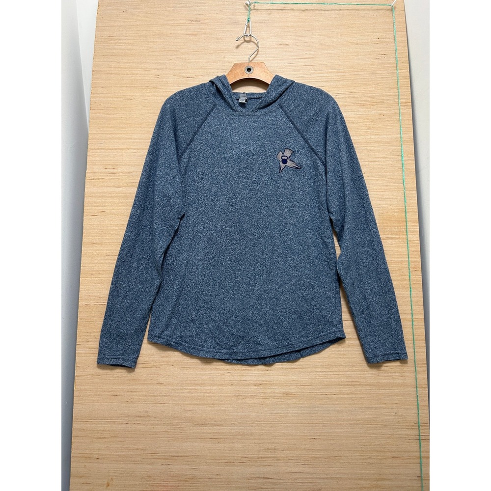 Unbranded Mens Small‎ Blue Heathered Lightweight Performance Hoodie Kettlebell